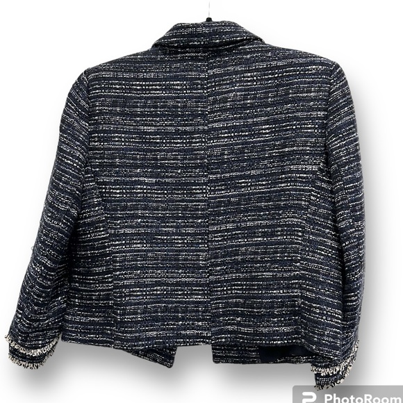 Ann Taylor Navy and White Tweed Blazer - Picture 2 of 6